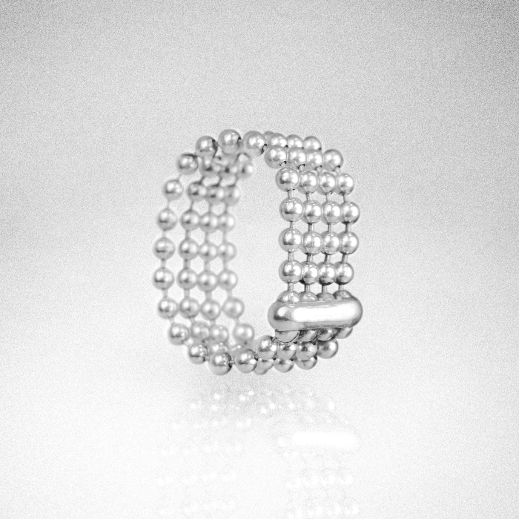 Anillo Cadena de bolas Plata 925