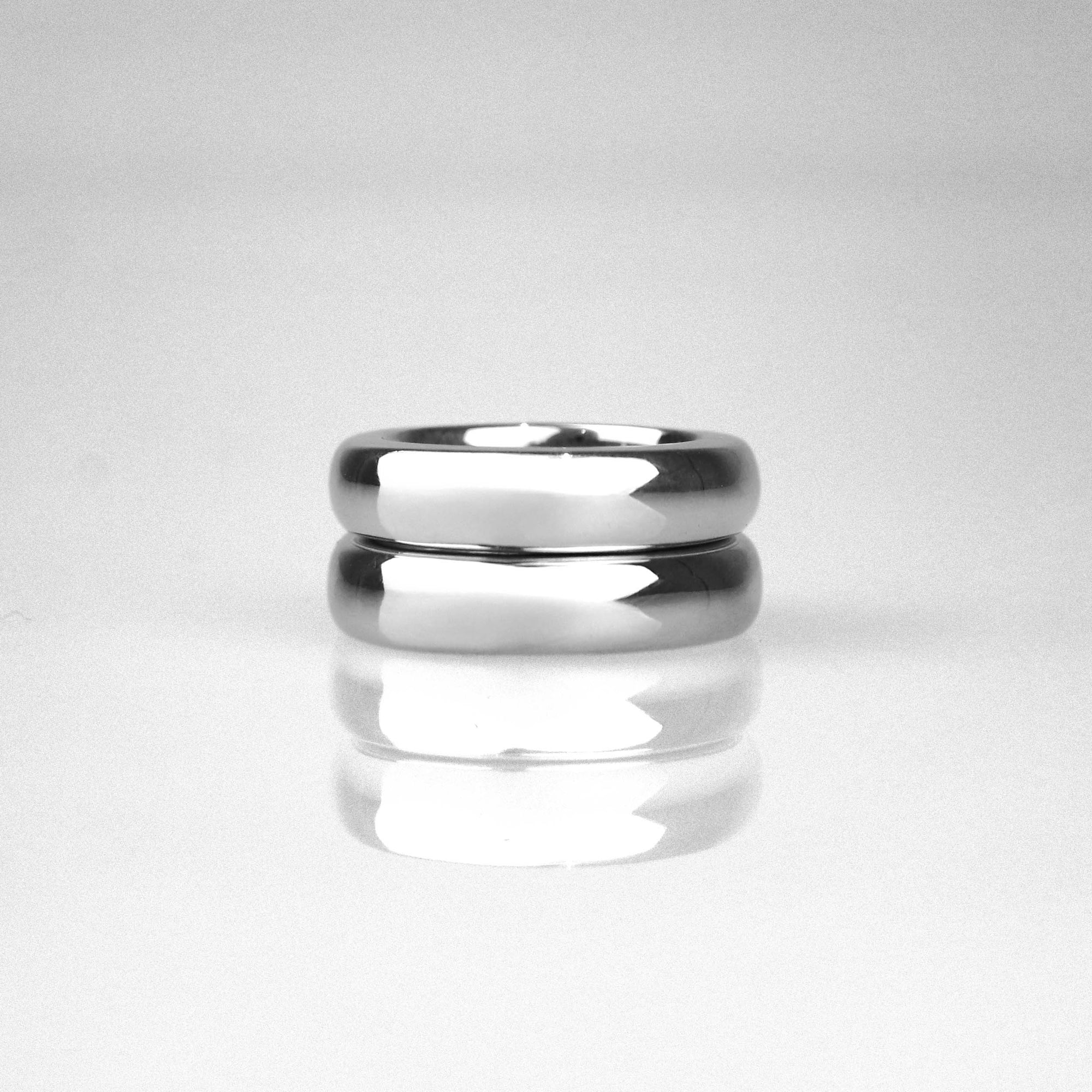 combo Anillo Stacker artesanal Plata 925