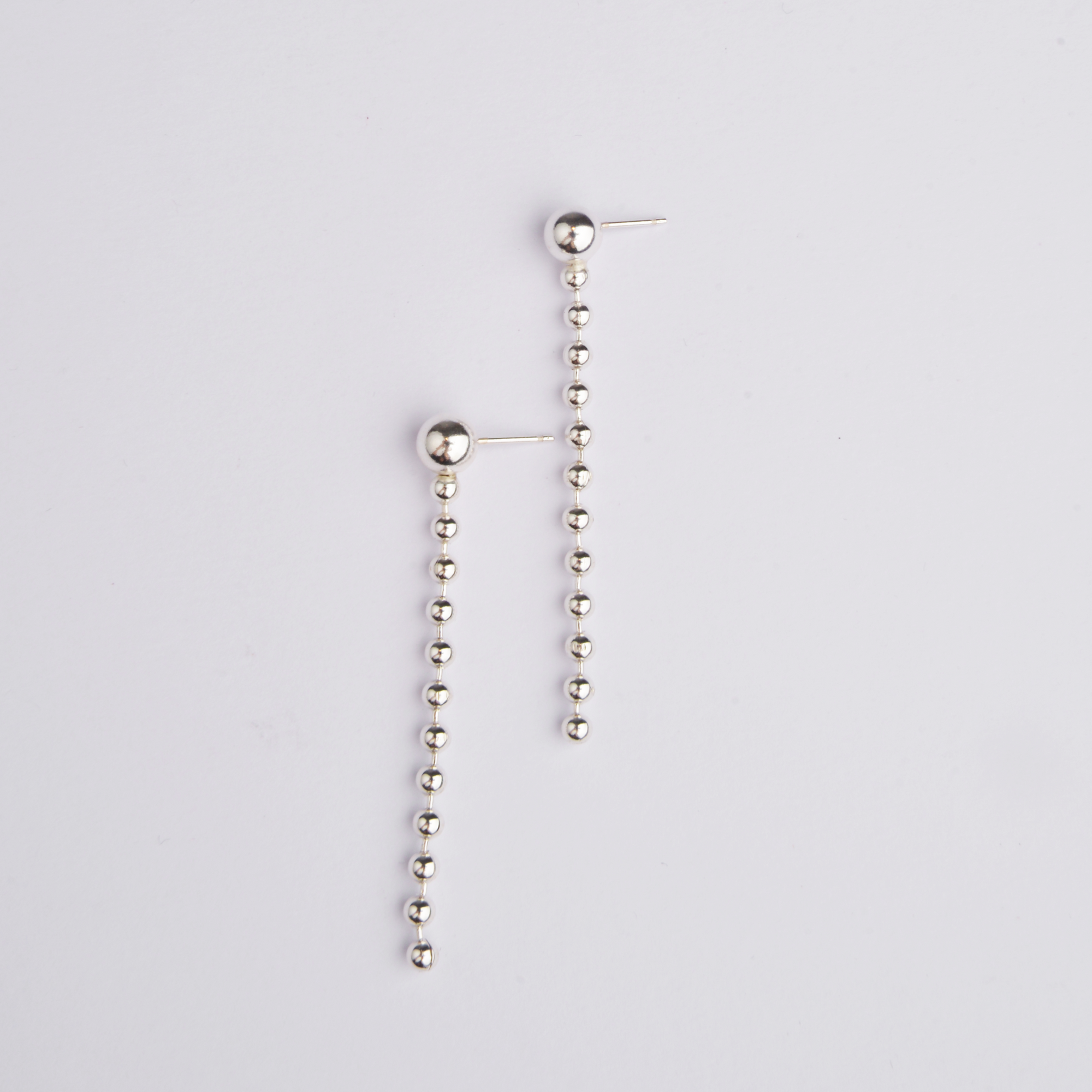 Pendientes con cadena de cuentas de plata 925