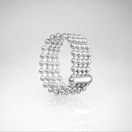Anillo Cadena de bolas Plata 925